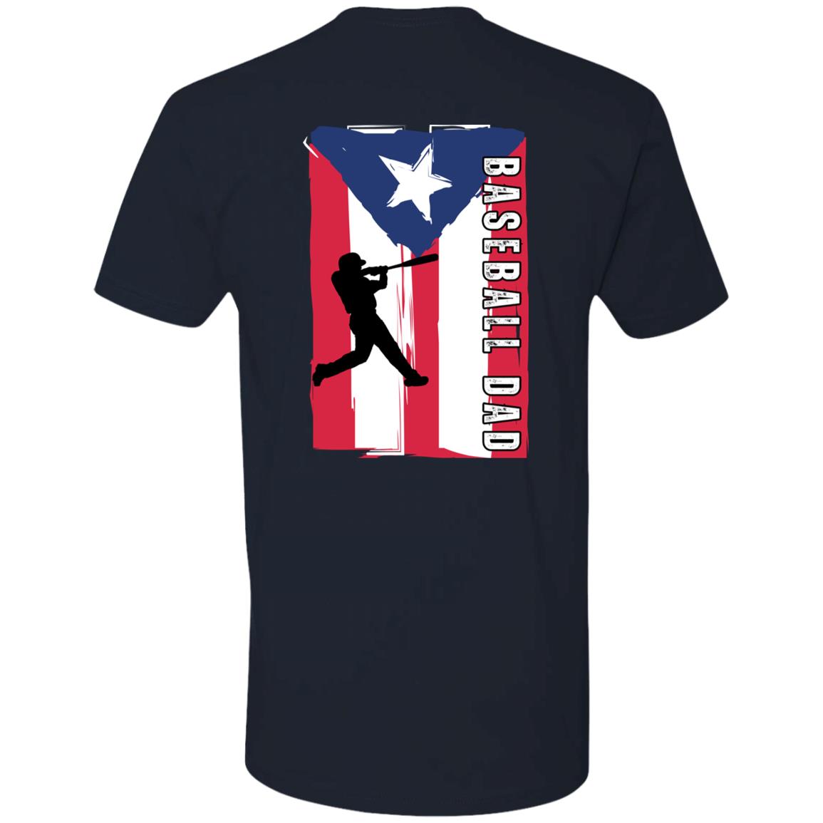 Baseball Dad Puerto Rican Flag | Premium Short Sleeve T-Shirt