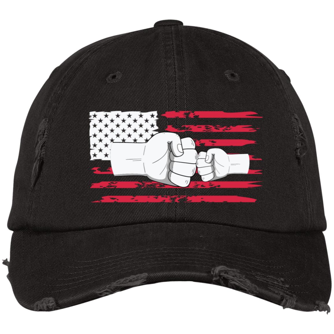 Fist Bump Flag | Embroidered Distressed Dad Cap