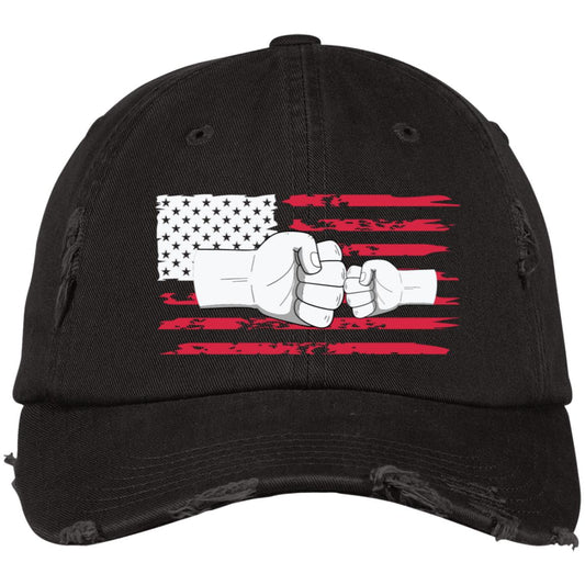 Fist Bump Flag | Embroidered Distressed Dad Cap