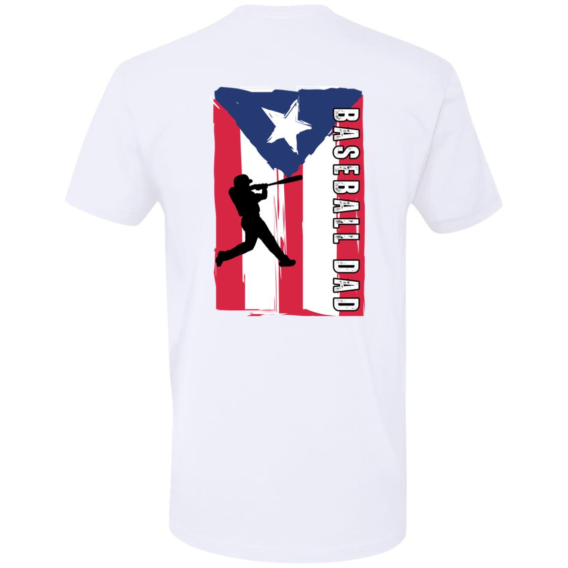 Baseball Dad Puerto Rican Flag | Premium Short Sleeve T-Shirt