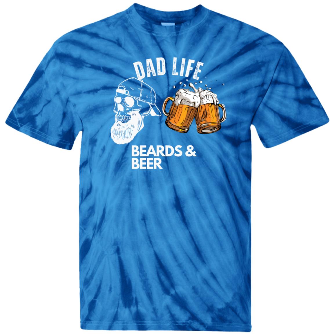 Dad Life Beards & Beer| Cotton Tie Dye T-Shirt