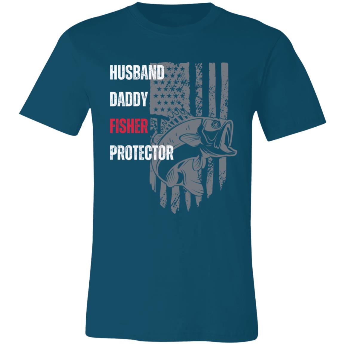 Husband Daddy Fisher Protector | Unisex Jersey Short-Sleeve T-Shirt