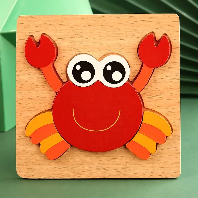 Wooden Puzzle Baby Cartoon Animal