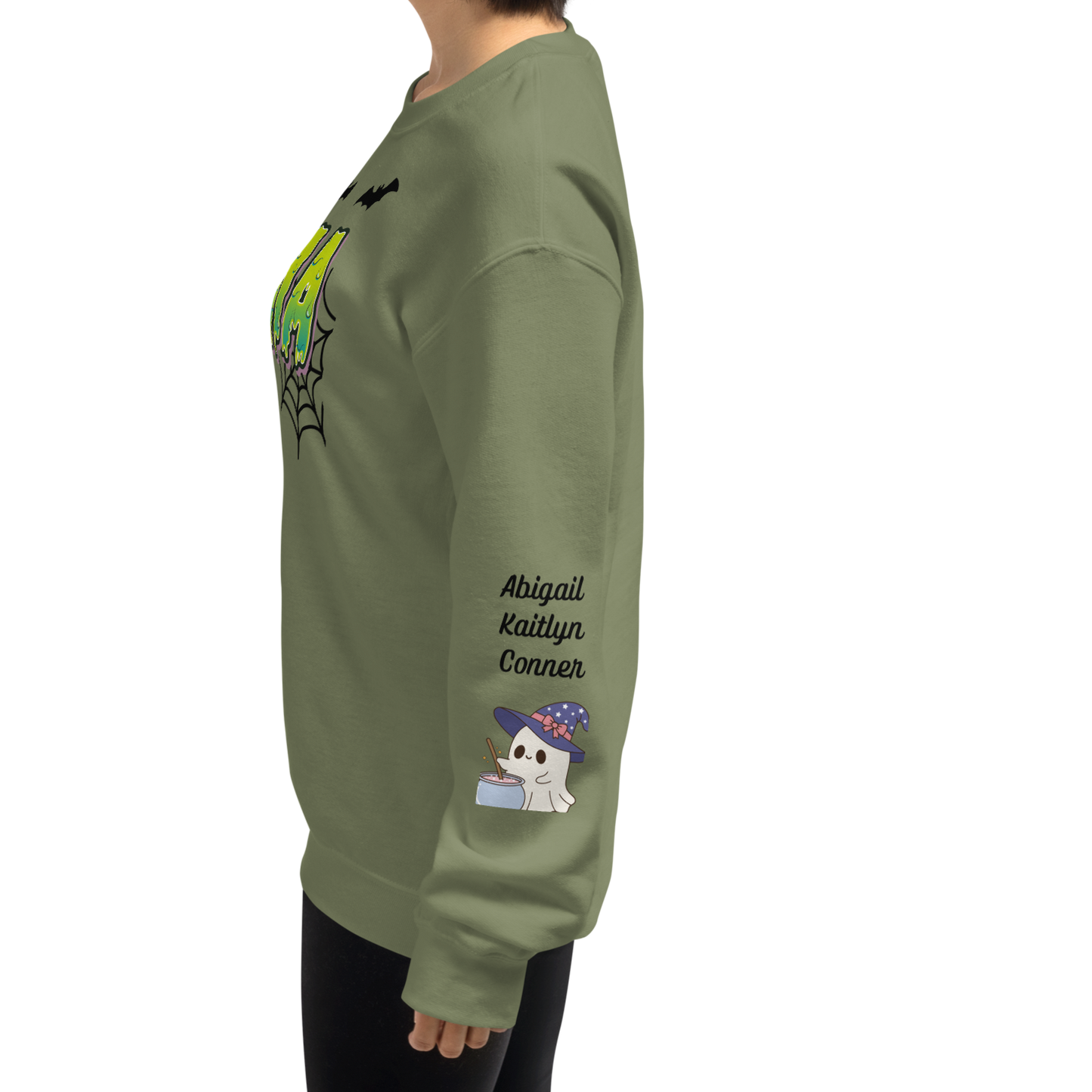 Spooky Mama Green Words Sweatshirt