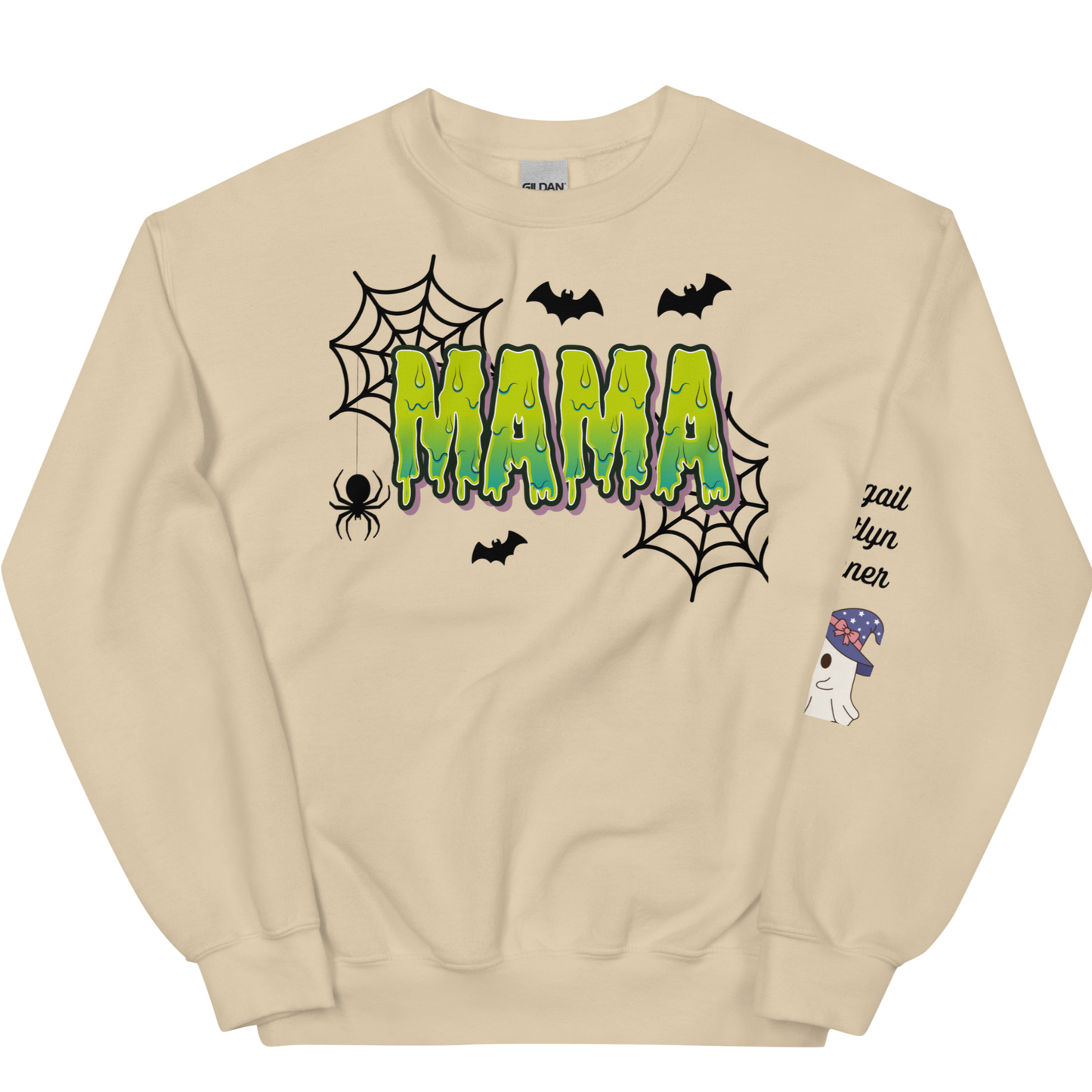 Spooky Mama Green Words Sweatshirt