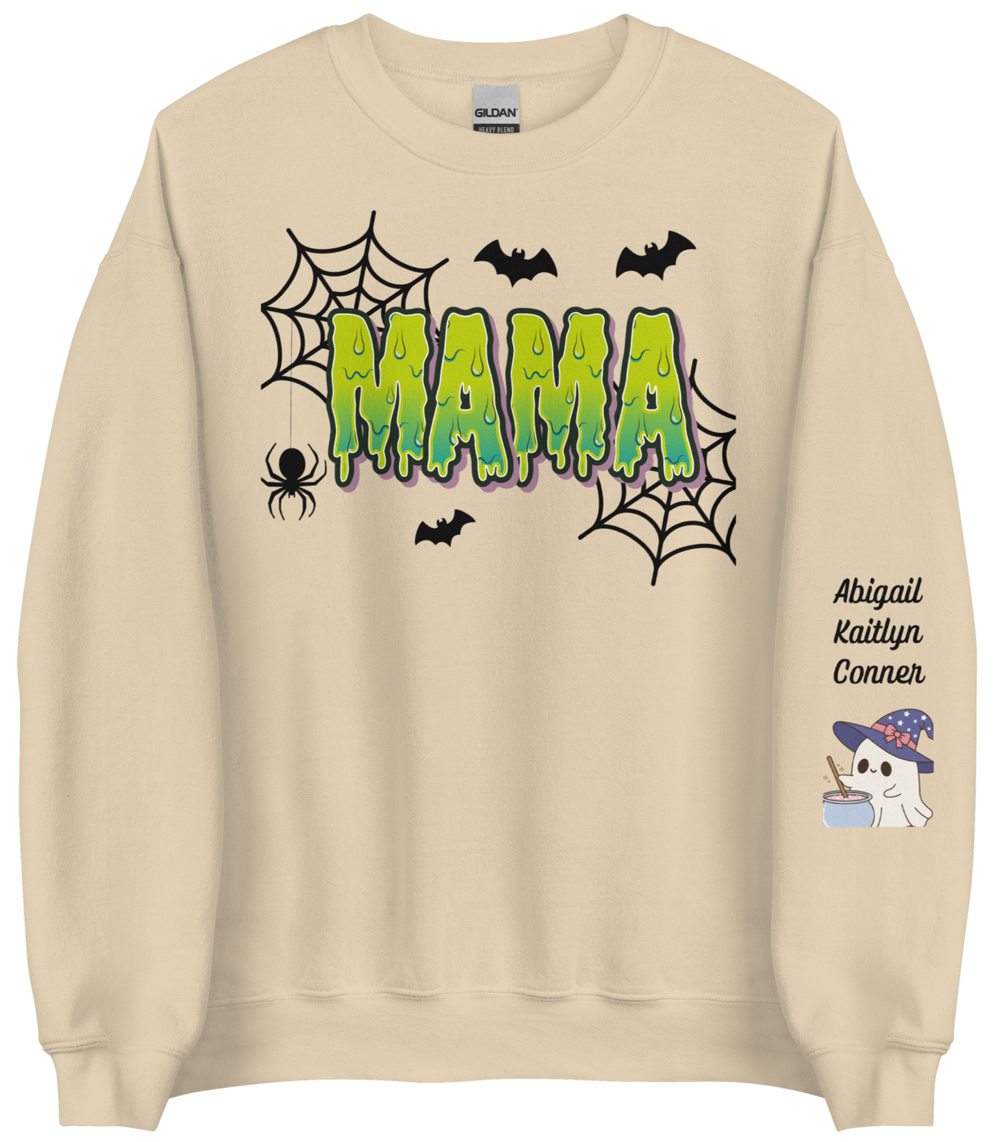 Spooky Mama Green Words Sweatshirt