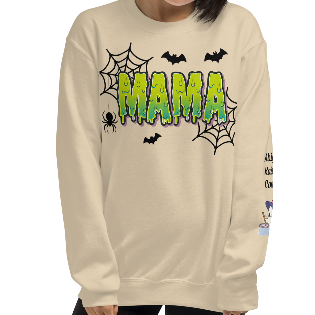 Spooky Mama Green Words Sweatshirt