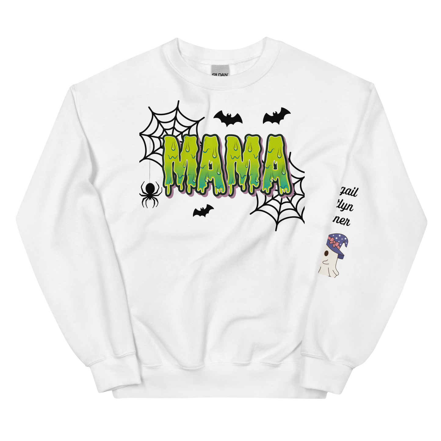 Spooky Mama Green Words Sweatshirt