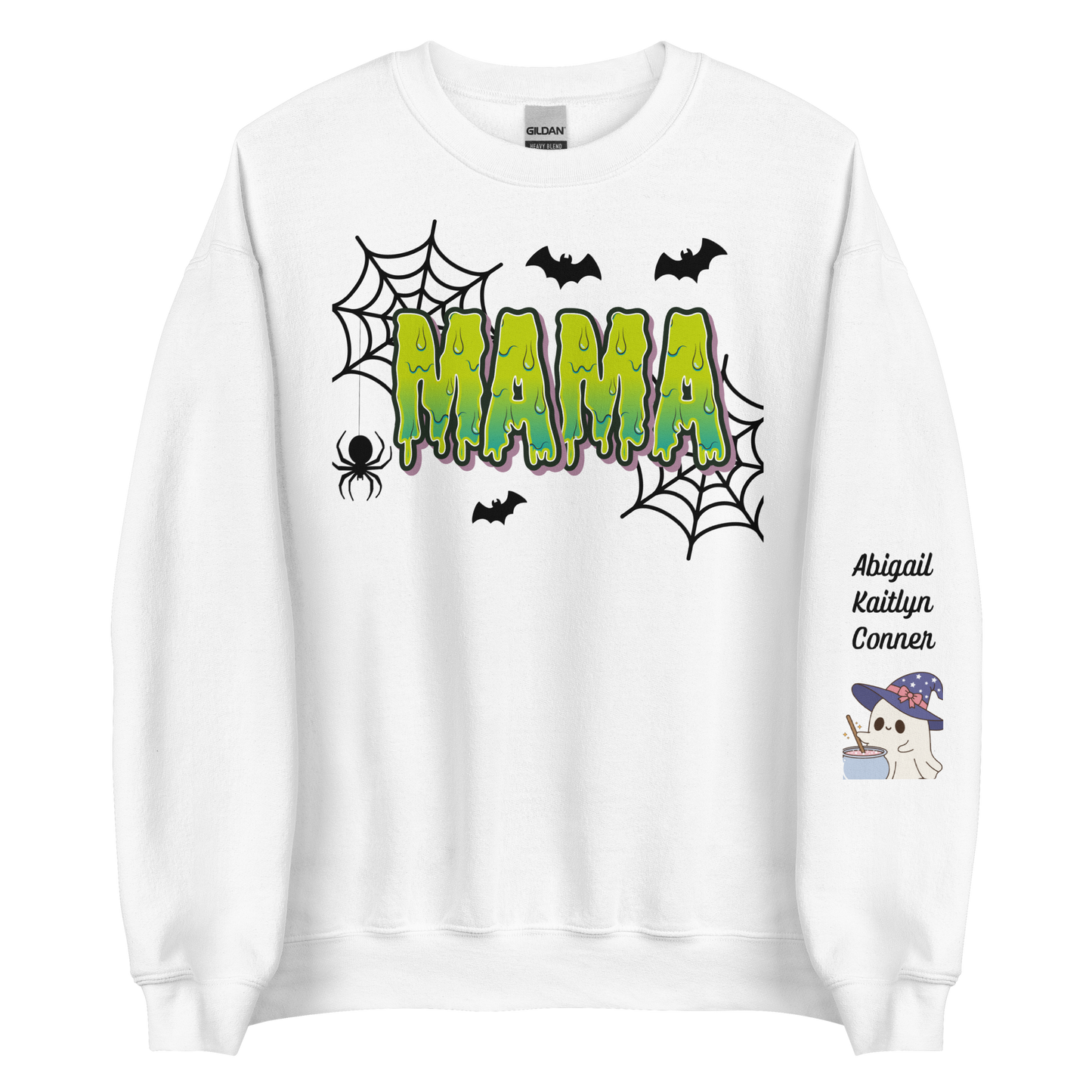 Spooky Mama Green Words Sweatshirt