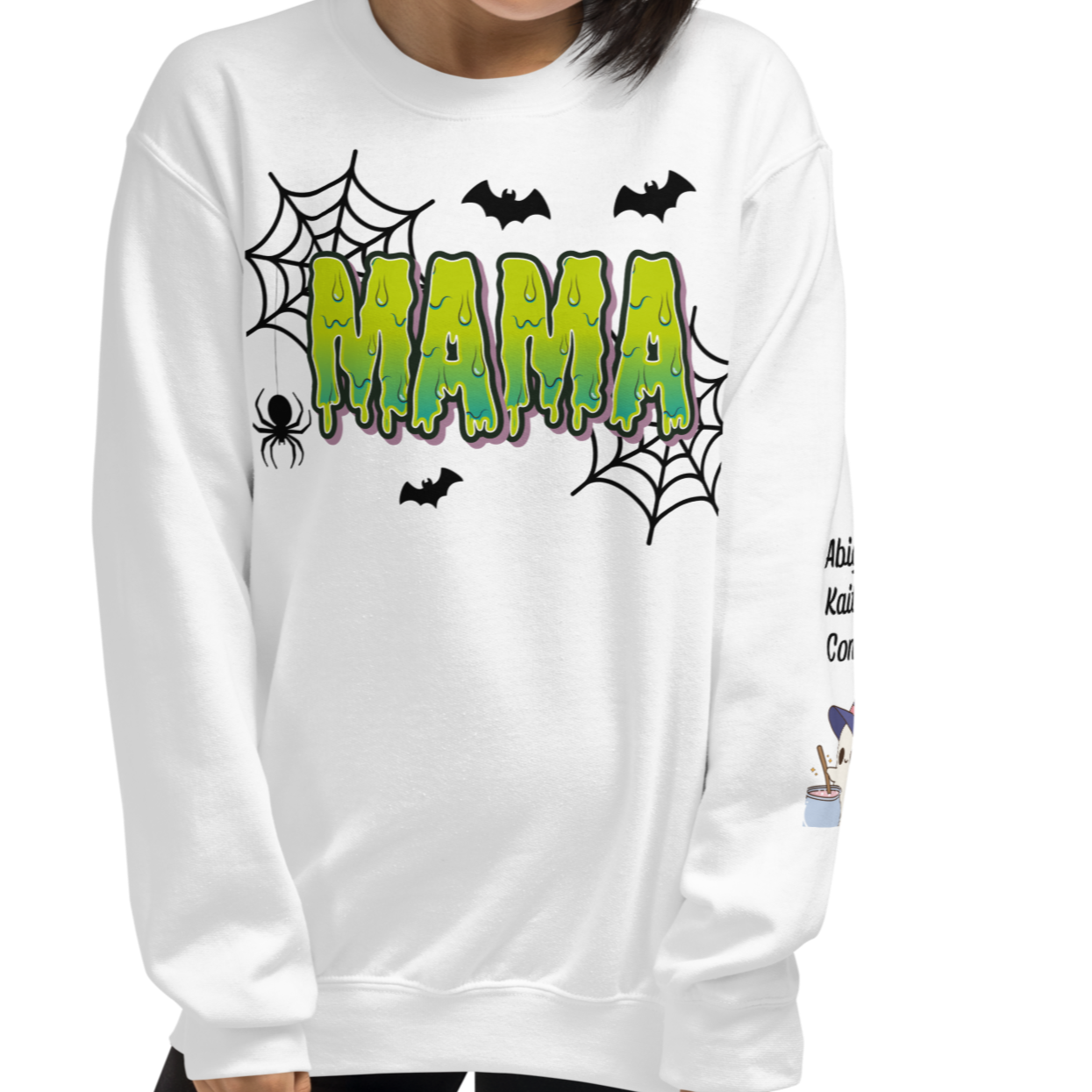 Spooky Mama Green Words Sweatshirt