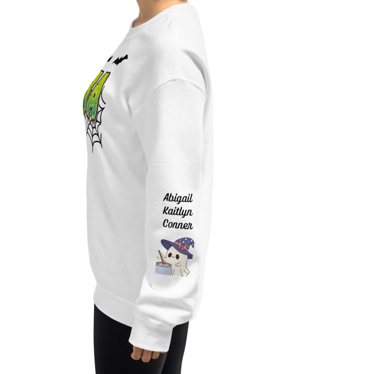 Spooky Mama Green Words Sweatshirt