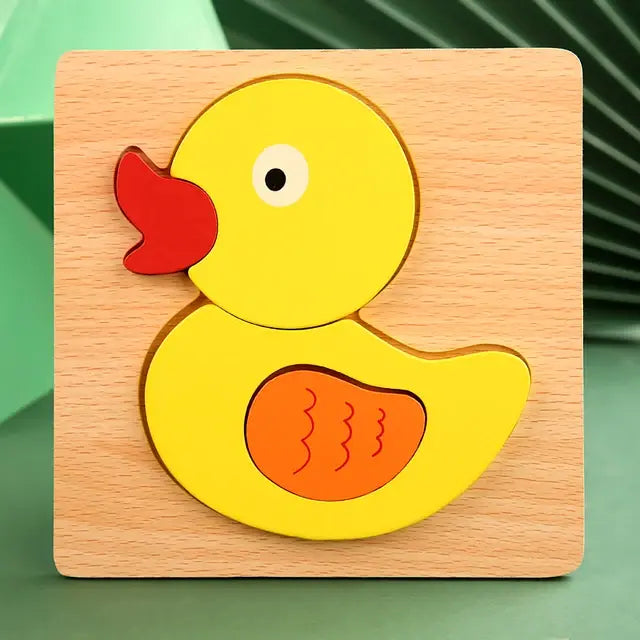 Wooden Puzzle Baby Cartoon Animal